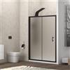 KAMALU Porta doccia 110cm telaio nero e vetro opaco scorrevole | KFN5000NS