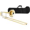 Classic Cantabile TP-42 Trombone Tenore - Accordatura Bb - Ottone - Coulisse Interna in Nichelargento - Inclusi Custodia, Bocchino e Panno per la Pulizia