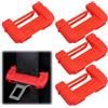 DIFLAX 4 Pezzi Custodie in Silicone per la Fibbia Della Cintura di Sicurezza Dell'auto, Protettiva per la Clip di Sicurezza Dell'auto di Dimensioni Universali, Parti Interne per Auto (Rosso)