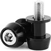 Akozon nottolini 8 + Bobina del Braccio Dell'Oscillazione 8 / 10mm Cursori della Bobina del Braccio Dell'Oscillazione di CNC della Lega di Alluminio del Motociclo Supporto(8MM-Nero)