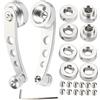 Bediffer Manovella per Finestrino, 2 Pezzi Maniglia per Finestrino Universale in Lega, Kit Avvolgitore per Manovella per Finestrino Porta Auto per Auto D'epoca (blu, Argento, Nero)(Argento)