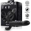 InToYou Magnor Dildo with Double Ring & Balls Stimulator Black