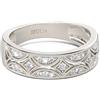 Jeulia Anello Donna in Argento 925 con Zirconi Cubici Taglio Rotondo, Fede Larga Eternity Milgrain, Anello Pavé da Fidanzamento Matrimonio Anniversario Promessa con Portagioie