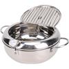TOPINCN Friggitrice in Acciaio Inossidabile 201, 24 cm, 3,2 Litri, con Termometro e Griglia Raccogli Olio, Compatibile con Induzione, Gas ed Elettrico