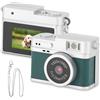 Sxhlseller Mini Retro Digital Camera da 1080p COMCAIN FHD FHD con Display a Colori da 0,96 Pollici, Luce di Riempimento a LED, Filtri, USB-C, per L'apprendimento di Vlogging di Viaggio (GREEN)