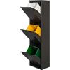 WELL HOME MOBILIARIO & DECORACIÓN WELL HOME FURNITURE & DECORATION Pattumiera e cestino per il riciclaggio in metallo 3 scomparti, 3x17L (51L) Nero opaco