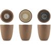 H&H Set 6 Bicchieri in Porcellana Cancun 290 cc - Colori Assortiti Grigio, Azzurro, Beige e Marrone - Design Minimal - Perfetto per Bevande Calde e Fredde - Adatto anche alla Ristorazione