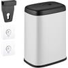 Relaxdays Cestino da Bagno, con Adesivo da Muro o Gancio per Anta, Pattumiera 5 L, Secchio Interno, in Ferro, Bianco