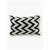 Les Ottomans Copricuscino in velluto di seta con motivo a zigzag Velvety - Nero