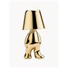 Qeeboo Lampada da tavolo piccola portatile a LED con luce regolabile Golden Brothers Tom