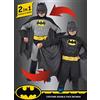 Ciao- Batman 2-in-1 (Classic/Dark Knight) Costume Originale DC Comics (Taglia 3-4 anni) con Muscoli pettorali Imbottiti Bambino, Nero, Girgio, 3-4, 11720.3-4