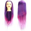 Fyearfly Testa di Manichino Testa da Addestramento Viola Rosa Sfumato Colore Testa da Parrucchiere Professionale con Capelli Per Stirare Intrecciare Pratica di Acconciature
