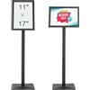VEVOR Supporto per Insegne su Piedistallo 420 x 297 mm, Supporto per Poster Regolabile, Piedistallo Porta Insegne in Alluminio PVC da Pavimento per Eventi Matrimonio Festa Conferenza Interno Esterno