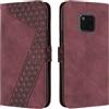 OKZone Cover per Huawei Mate 20 PRO, Custodia in PU Pelle per Huawei Mate 20 PRO, Custodia a Libro Protettiva Folio Portafoglio con Chiusura Magnetica e Slot per Carte Wallet Case Flip Cover (Rosso)