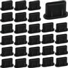 Prasacco 50 tappi antipolvere USB C, colore nero, USB C, tappo di protezione universale, in silicone, per telefoni di tipo C, tablet, computer portatili