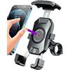 BRCOVAN Supporto per telefono da moto, supporto per telefono da bicicletta, blocco automatico e sgancio rapido con morsetto per telefono da bicicletta a sgancio rapido, clip regolabile per smartphone