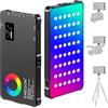 ENEGON RGB Video Light, Built-in 4000mAh Rechargeable Battery LED Camera Light Full Color 24 Common Lighting Effects, CRI≥95 2500-9000K LED Video Light Panel with Power Bank Function