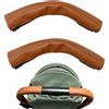 DMHYZTE 2PCS Copri Maniglia Passeggino Marrone, Copri Maniglie per Carrozzina in Pelle di Pu, Protezione Della Maniglia Per Carrozzina,Impermeabile,Impugnatura Antipolvere Copertura