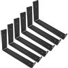 Qualward Staffe per mensole da 25,4 cm, in metallo nero resistente, staffa a L decorativa rustica in ferro con labbro/gancio, staffe a J da parete per mensole in legno, confezione da 6