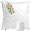 sleepling Comfort 190025 cuscino per letto, Imbottitura per Cuscini, Oekotex, lavabile 60 gradi, Prodotto in UE, Garanzia di imbottitura, Garanzia di taglia, 80 x 80 cm, bianco