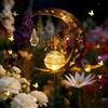 YeahBoom Lampada Solare da Giardino da Esterno Fata dei Fiori,Luci Decorative per Esterni con Sfera di Vetro a Led Luce,Lampada Solare Lunare,per Balcone,Prato,Patio o Cortile