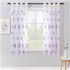 MIULEE Tenda per Camera da Letto, Tende Voile con Porpora Ricamata Motivo, Tende Bianche Trasparenti con Occhielli, Tenda Finestra Interni per Casa Soggiorno e Salotto 2 Pezzi,2XL 140 x A 175 cm