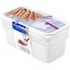 Rotho Domino Set di 3 Vasetti per Congelatore con Motivo Scrivibile sul Coperchio, Plastica (PP) senza BPA, Bianco, 3 x 1.2 L, 23.3 x 11.8 x 10.0 cm