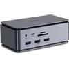 Lindy DST-Pro 43372 Docking Station Per Laptop USB-C, Grigio, Alluminio
