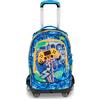 SEVEN Zaino Scuola Trolley SJ Gang Joyful Pins Boy 8 Ruote 34 Litri
