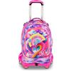 SEVEN Zaino Scuola Trolley SJ Gang Joyful Pins Girl 8 Ruote 34 Litri