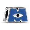 PANDORA Ciondolo in argento Sterling con logo Disney Pixar di Monsters Inc con smalto blu e cristallo nero