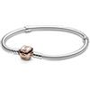 PANDORA Icons Bracciale in argento con chiusura placcata in oro rosa 14k, 19