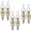 ZYUJIA Lampadine a Candela LED E14 Lampadine a LED con Candelabri a Vite Piccola 10W Non Dimmerabili Lampadario Bianco Caldo 3000K Lampade a Risparmio Energetico(Equivalente a 90W) 6 Pacchi