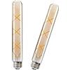 ZYUJIA E27 T30-225mm LED Edison Lampadine a Filamento 6W (Equivalente a una Lampadina Alogena da 50W) 500LM Bianco Caldo 2700K Non Dimmerabile E27 Lampada Retrò in Vetro Ambrato,2 Confezioni