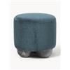 Westwing Collection Pouf imbottito con piedini a sfera effetto marmo Lino