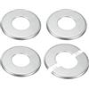 M METERXITY 4-Pack Flangia A Parete Divisa, Per Tubo OD 2 Pollici/50mm Piastra ABS Rotonda Autoadesiva Copritubo Per Tubazioni Dell'Acqua/Rubinetti [Tono Argento]