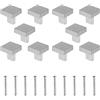 Beenle-Icey Maniglie per Mobili da 25 mm, Pomelli per Cassetti Moderni Quadrate,per Cassetti Armadio Credenza con Viti (Argento)