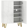 HOMCOM Scarpiera a 2 Porte, con 4 Ripiani Regolabili 72 x 31,5 x 95 cm, Bianco | Aosom Italy
