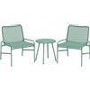 Outsunny Set Bistrò Rattan 3 Pezzi: 2 Sedie, Tavolo Rotondo Giardino, Verde. | Aosom Italy