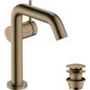 hansgrohe Tecturis S - Rubinetto per lavabo con push-open, risparmio energetico (CoolStart), Miscelatore lavabo risparmio idrico (EcoSmart) con altezza bocca 151 mm, bronzo spazzolato, 73340140