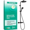 hansgrohe Activera S - Colonna doccia a risparmio idrico (EcoSmart+) con miscelatore termostatico, Sistema doccia con rubinetto, soffione tondo (240 mm), doccetta, tubo e asta, nero opaco, 28083670