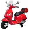 Globo Moto Vespa Elettrica Per Bambini Rossa 12V Scooter con Rotelle