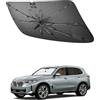 SHAOHAO Compatibile con BMW X5 G05 /X6 G06 /X7 G07 2018-2026 Parasole per auto Parasole per parabrezza Facile da riporre Maniglia con cordino Protezione UV Accessori parasole