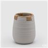 EDG Enzo De Gasperi Vaso in Terracotta con Corde H 24 Cm D 19 Cm Grigio - Vaso Decorativo Naturale Design Moderno