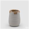 EDG Enzo De Gasperi Vaso in Terracotta con Corde H 21 Cm D 16 Cm Grigio - Vaso Decorativo Naturale Design Moderno