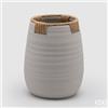 EDG Enzo De Gasperi Vaso in Terracotta con Corde H 29 Cm D 23 Cm Grigio - Vaso Decorativo Naturale Design Moderno