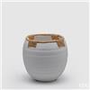 EDG Enzo De Gasperi Vaso in Terracotta con Corde H 19 Cm D 20 Cm Grigio - Vaso Decorativo Naturale Design Moderno