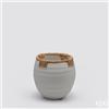 EDG Enzo De Gasperi Vaso in Terracotta con Corde H 15 Cm D 15 Cm Grigio - Vaso Decorativo Naturale Design Moderno
