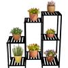 Relaxdays Scaffale Portapiante a 7 Ripiani, Supporto per Vasi Fiori, Scala per Piante HLP: 81x80x28,5 cm, Metallo, Nero