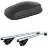 AUTOKIT BOX BAULE da Tetto Auto COMPATIBILE con AUDI A3 2008 - 2019 + Barre Portatutto